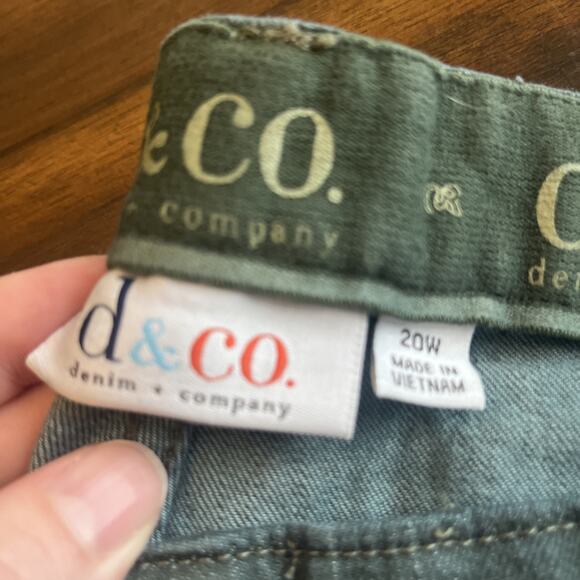 NWOT QVC Denim & Co Green Wash Denim Pants Size 20W Fallcore Campus Cabin Casual - Picture 3 of 9